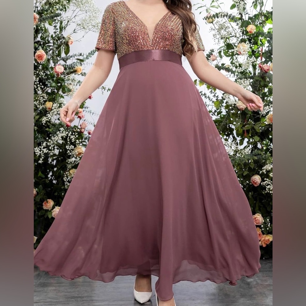 Elegant Mauve Evening Gown